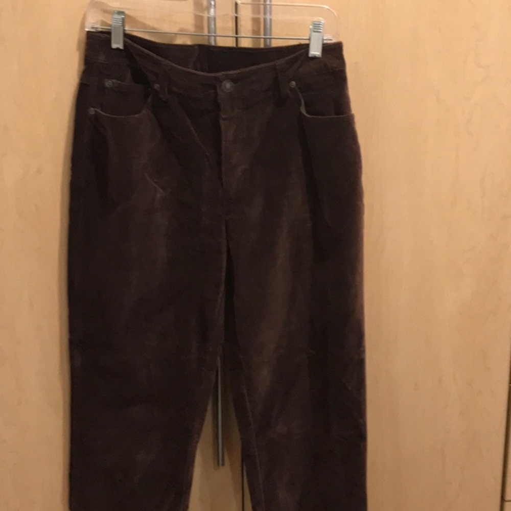 Brown velvet slacks in excellent condition size 10